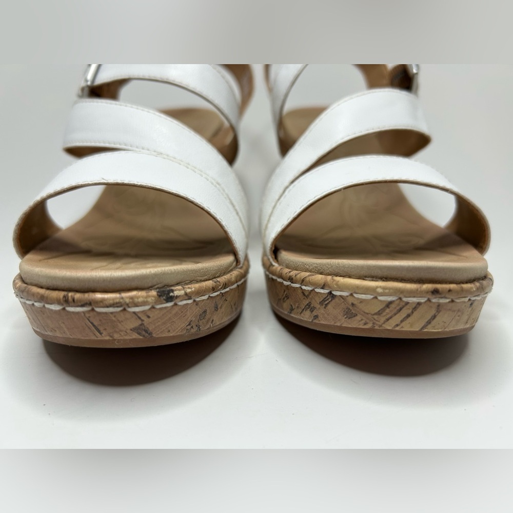 B.O.C. Schirra White Casual Open Toe Platform Cork Wedge Heel Sandal Size 11 - Picture 12 of 14